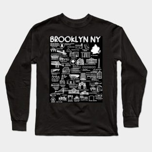 Brooklyn NY Map Long Sleeve T-Shirt